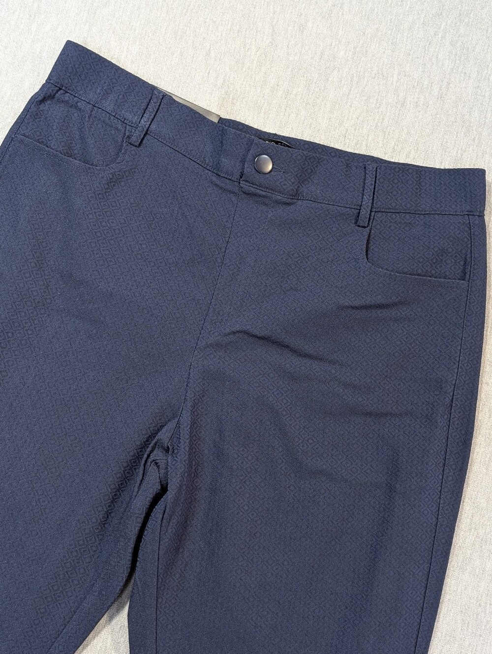 Mario Serrano Italy Geometric Dress Trousers Women's Large Navy Blue NWT